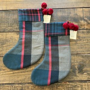 NWT Hearth by Hand with Magnolia plaid stockings.